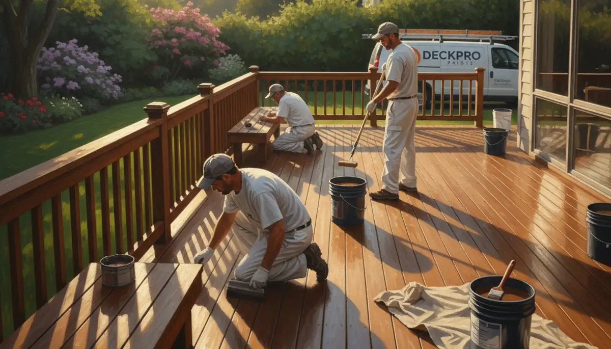Charlotte Paint Pros deck painting service in Charlotte, NC protecting wood from sun and humidity