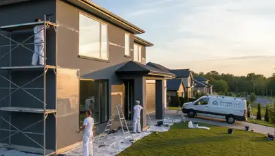 Charlotte, NC exterior house painting by Charlotte Paint Pros on a home with fresh, durable curb appeal