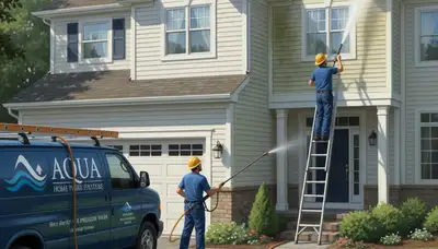 Vinyl siding pressure cleaning in Charlotte, NC to remove mold, mildew, and pollen buildup