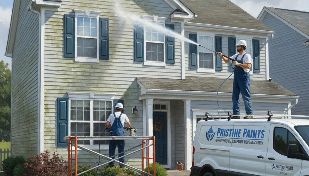 Vinyl siding pressure cleaning in Charlotte, NC for mold, mildew, and pollen removal