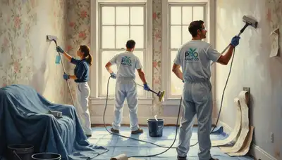 Wallpaper removal service in Charlotte, NC for a clean wall surface ready for painting
